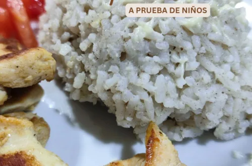 receta Arroz con champinones que comeran niños y adultos.